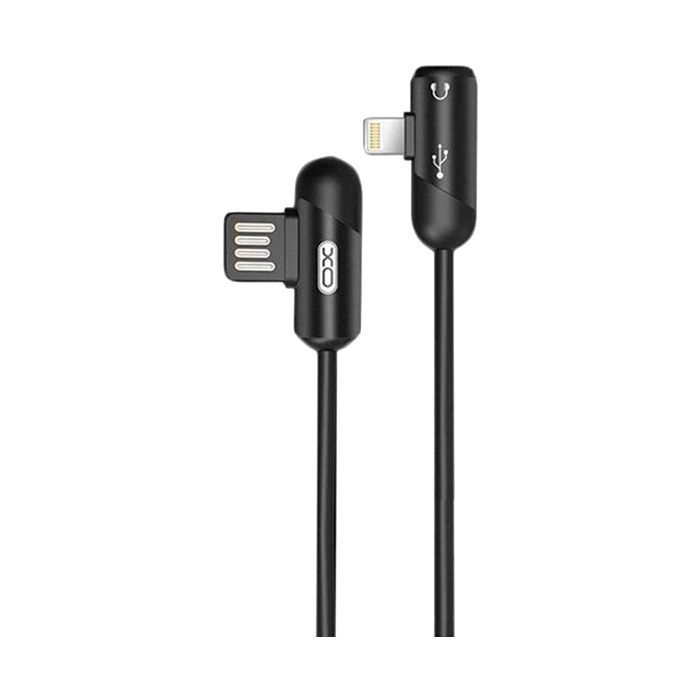 Дата кабель NB38 USB - Lightning + Lightning Audio 1.0m 2.4А Black XoKo (XO-NB38)