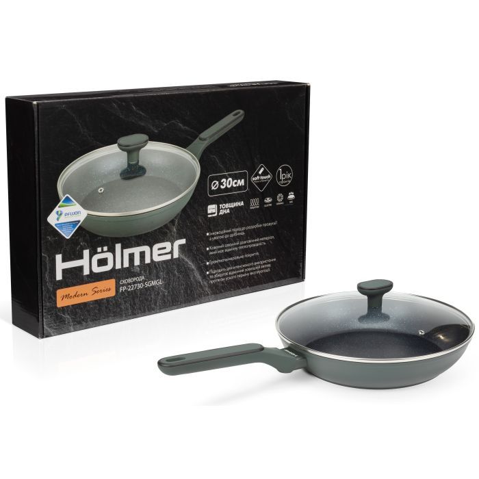 Сковорода Hölmer Modern кована з кришкою 30 см (FP-22730-SGMGL Modern) зображення 9