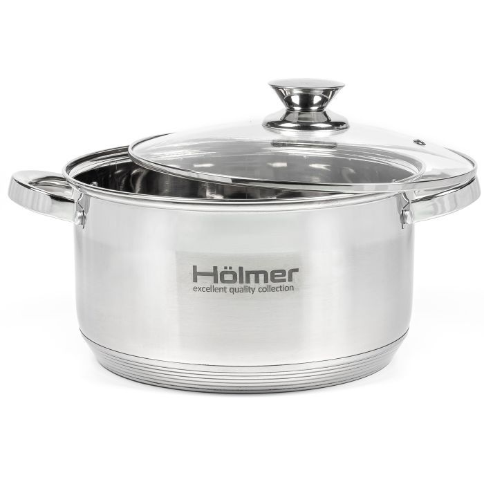Набір посуду Hölmer з кришками 2,7л/3,8л/5л/6л (CS-1853-SS) зображення 2
