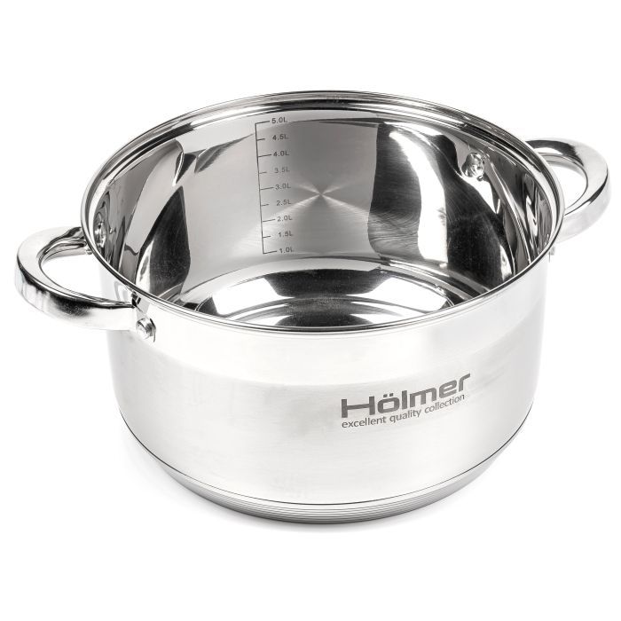 Набір посуду Hölmer з кришками 2,7л/3,8л/5л/6л (CS-1853-SS) зображення 7