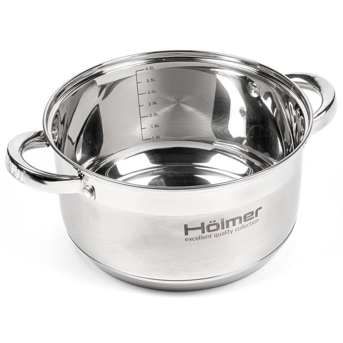 Набір посуду Hölmer з кришками 2,7л/3,8л/5л/6л (CS-1853-SS) зображення 8