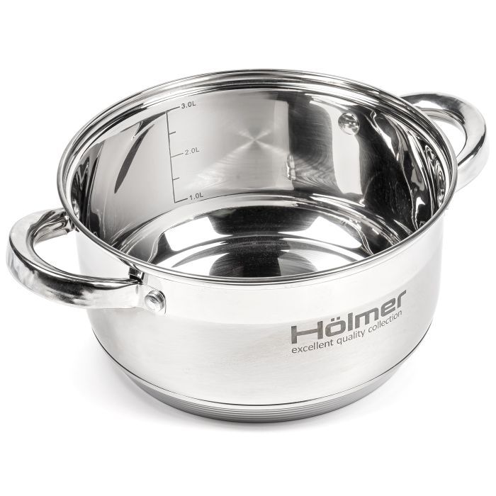 Набір посуду Hölmer з кришками 2,7л/3,8л/5л/6л (CS-1853-SS) зображення 9