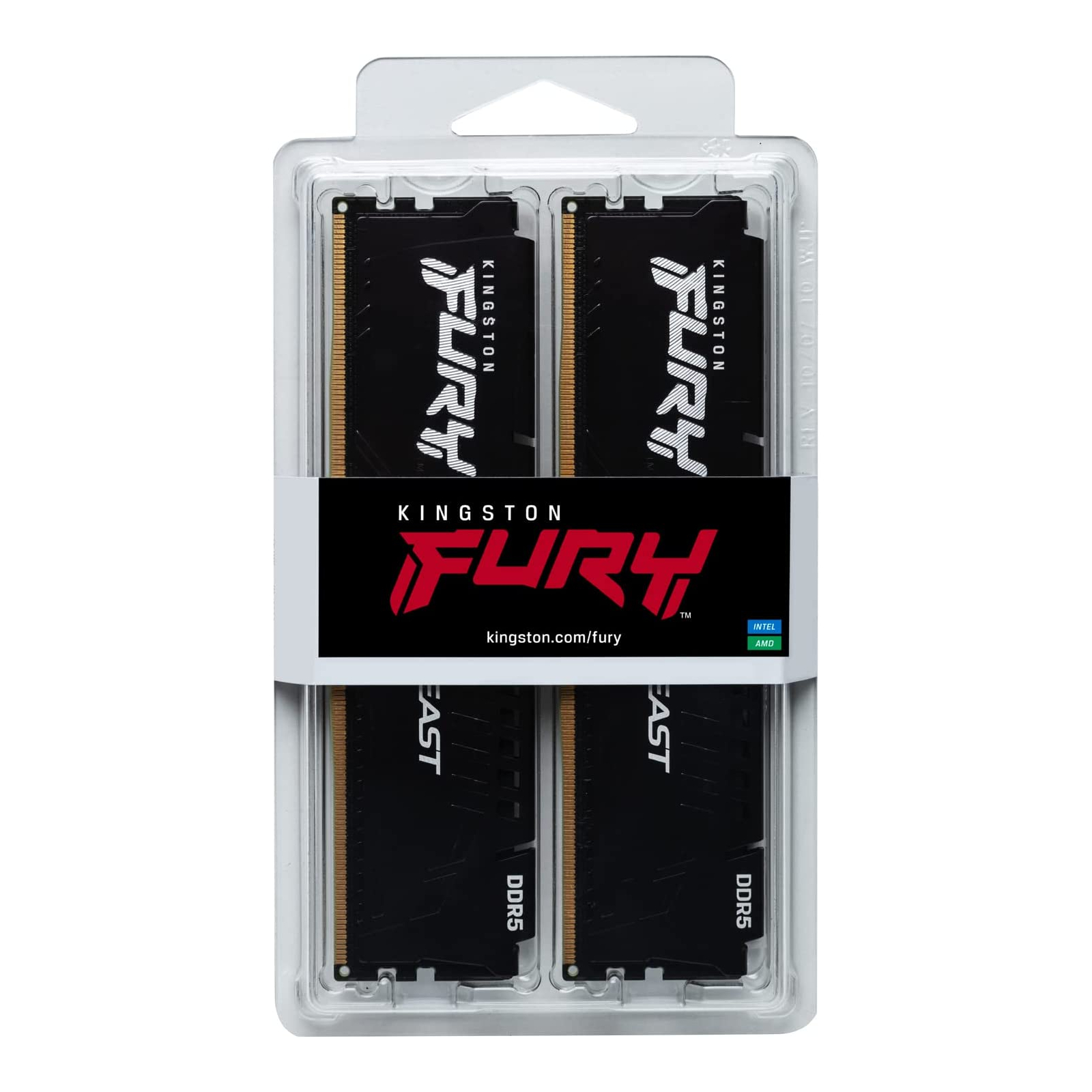 Модуль пам'яті для комп'ютера DDR5 64GB (2x32GB) 5600 MHz FURY Beast Black Kingston Fury (ex.HyperX) (KF556C40BBK2-64) зображення 6