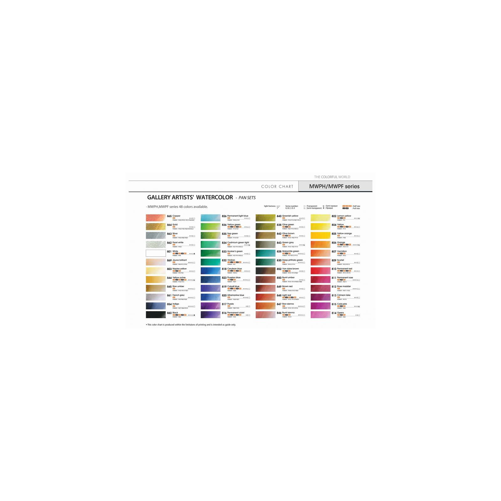 Акварельные краски MUNGYO Gallery 24 цвета в кюветах металлический пенал (8804819139249) изображение 3