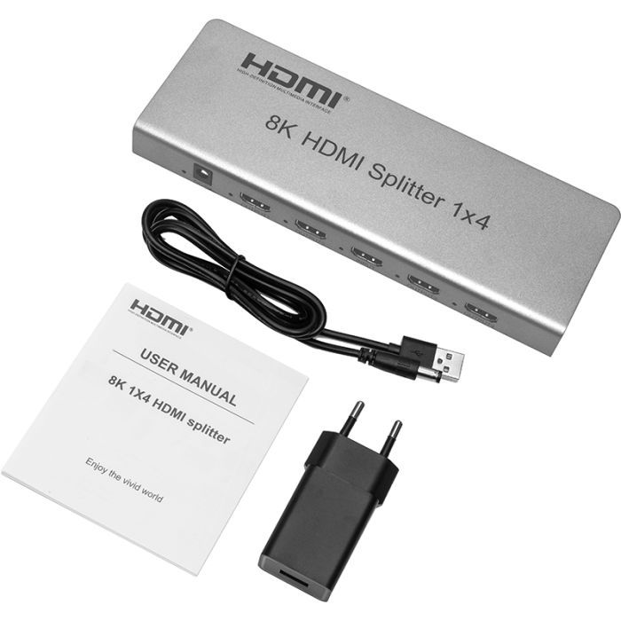 Розгалужувач PowerPlant HDMI 8K 1x4 (CA914203) зображення 6