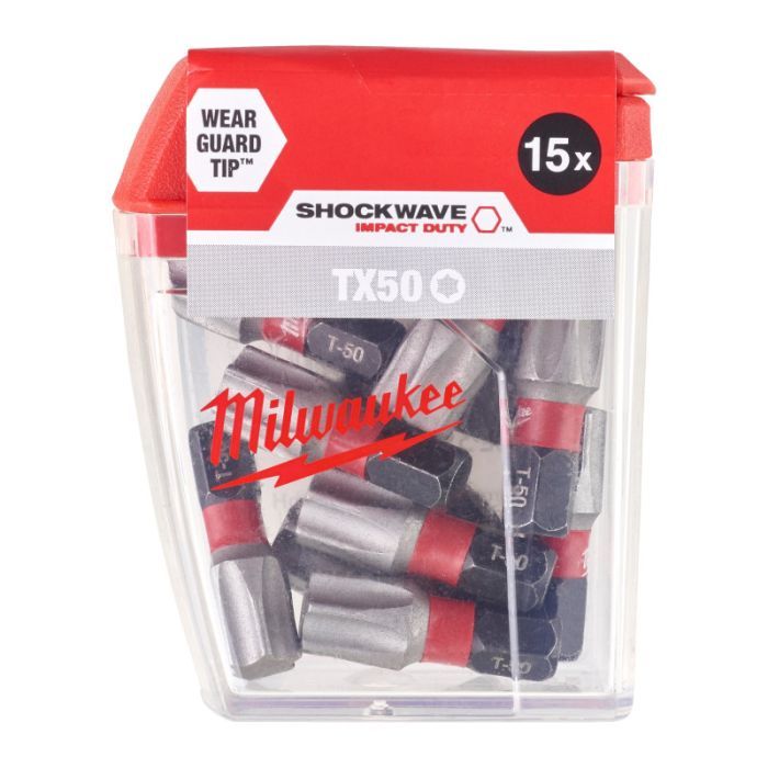 Набор бит Milwaukee SHOCKWAVE, TX50, 25мм, 15шт (4932430892) изображение 3