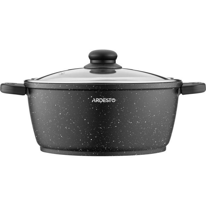 Кастрюля Ardesto Gemini Anzio скляна кришка 20 см 2,5 л чорна (AR2420GE) изображение 2