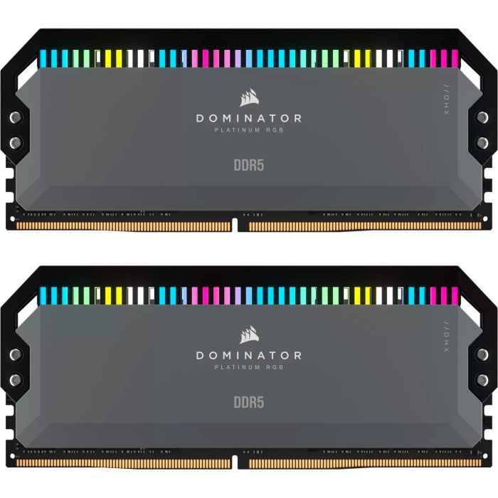 Модуль пам'яті для комп'ютера DDR5 32GB (2x16GB) 6000 MHz Dominator Platinum RGB Gray Corsair (CMT32GX5M2D6000Z36)