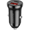 Зарядное устройство BOROFONE BZ18A PD20W+QC3.0 car charger USB-A/Type-C Black (BZ18AB) изображение 3
