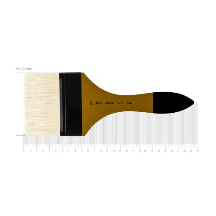 Пензлик для малювання Rosa Щетина флейц, AMBER 2306, №100 (4823098533481)