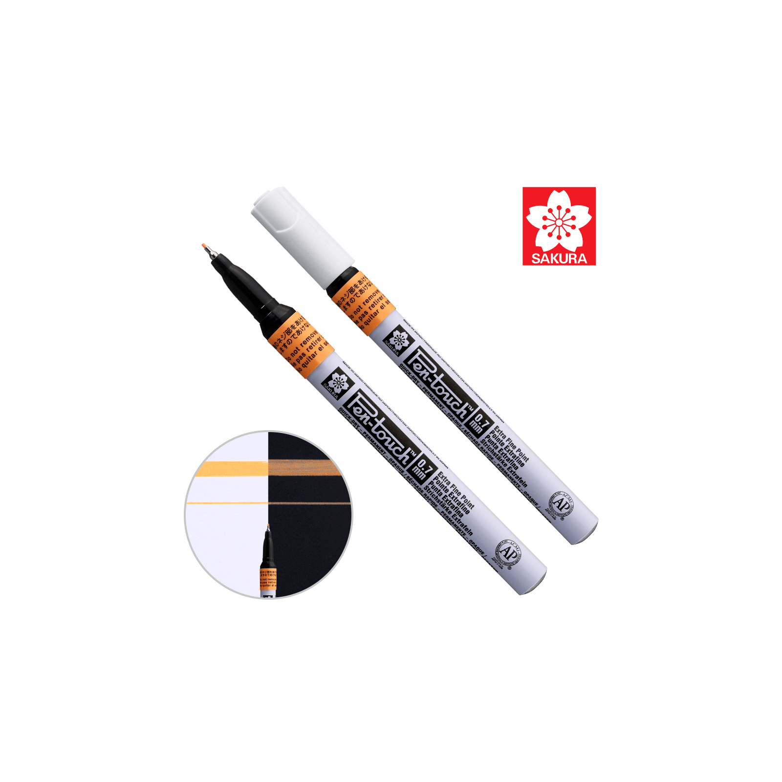 Маркер Sakura Pen-Touch Оранжевый, флуоресцентный, тонкий (EXTRA FINE) 0.7мм (084511322660)