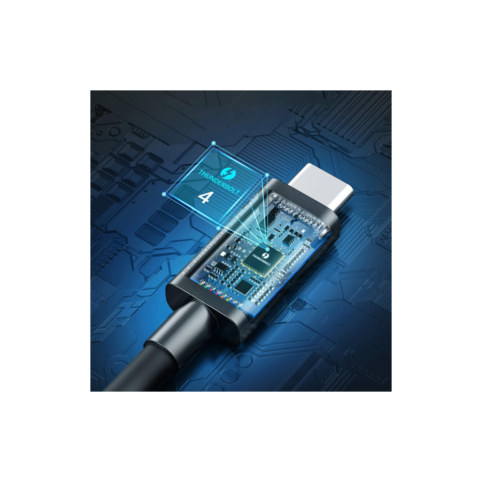 Дата кабель USB-С to USB-С 0.8m Thunderbolt4 40Gbps Power Delivery 100W 8K60Hz Choetech (A3010-BK) зображення 2