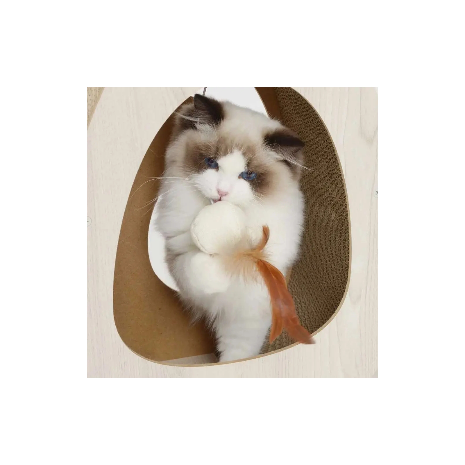 Дряпка (когтеточка) для котов Catit Pixi с игрушкой широкая 45x23.5x44 см (22517425138) изображение 6