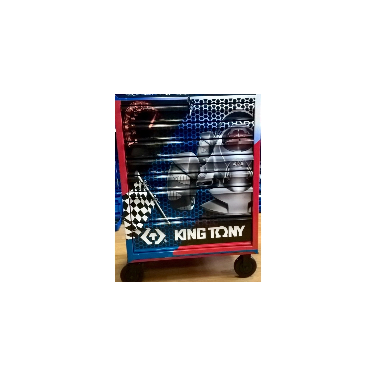 Тележка для инструмента KING TONY 670x460x812 мм, 7 ящиків з гальмом (87434-7BUT)