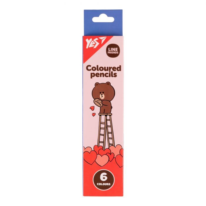 Карандаши цветные Yes 6 цветов Line Friends Choco (290726)