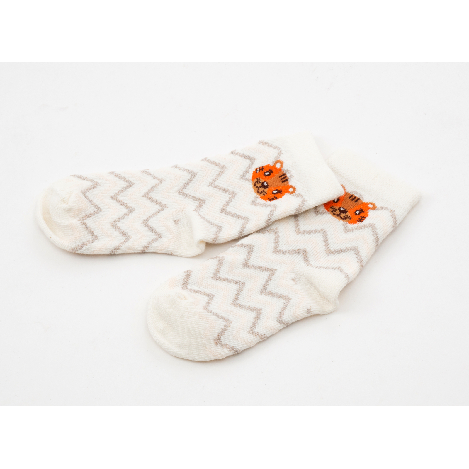 Шкарпетки дитячі Bross з тигриками (22887-0-6B-beige) зображення 4
