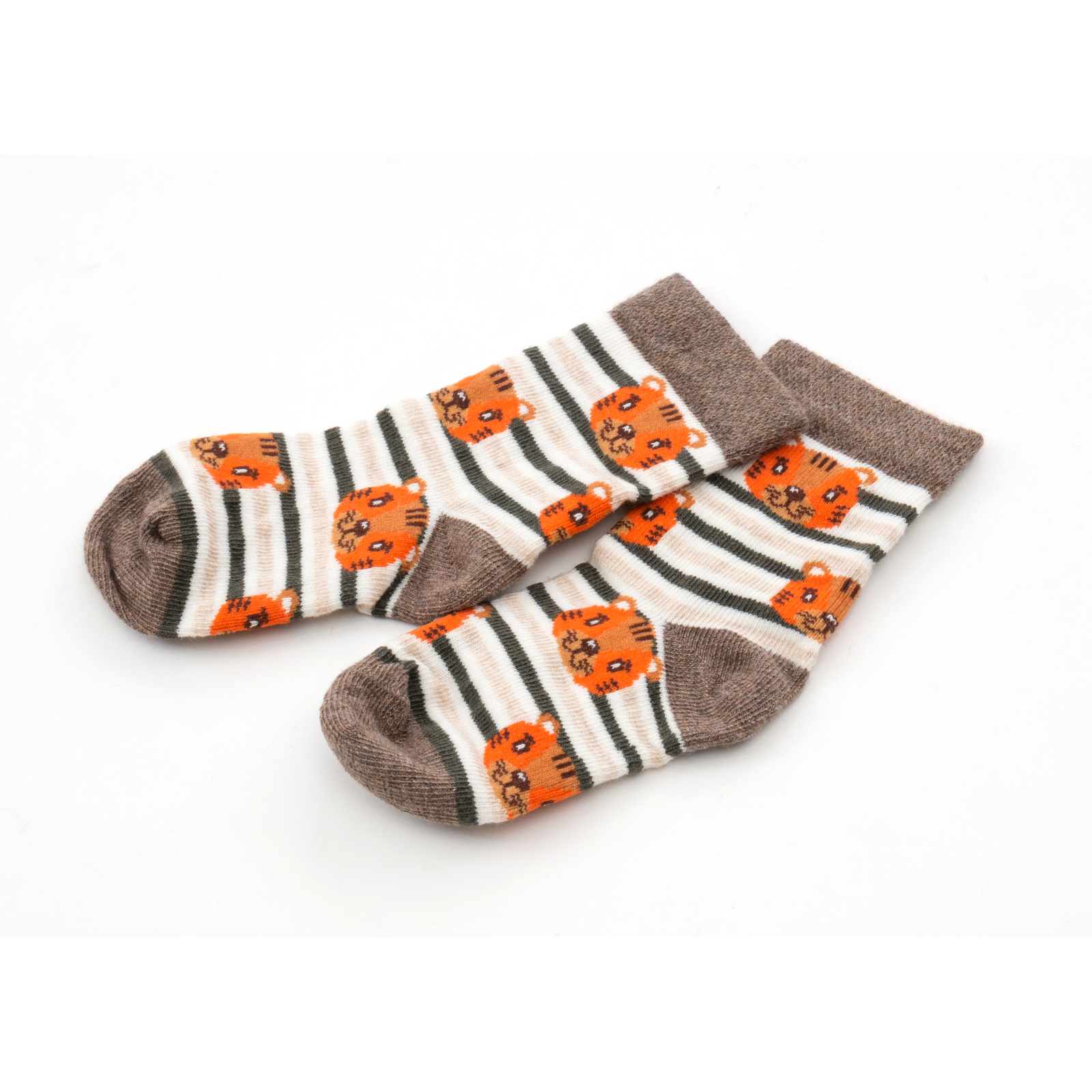 Шкарпетки дитячі Bross з тигриками (22887-0-6B-beige) зображення 5