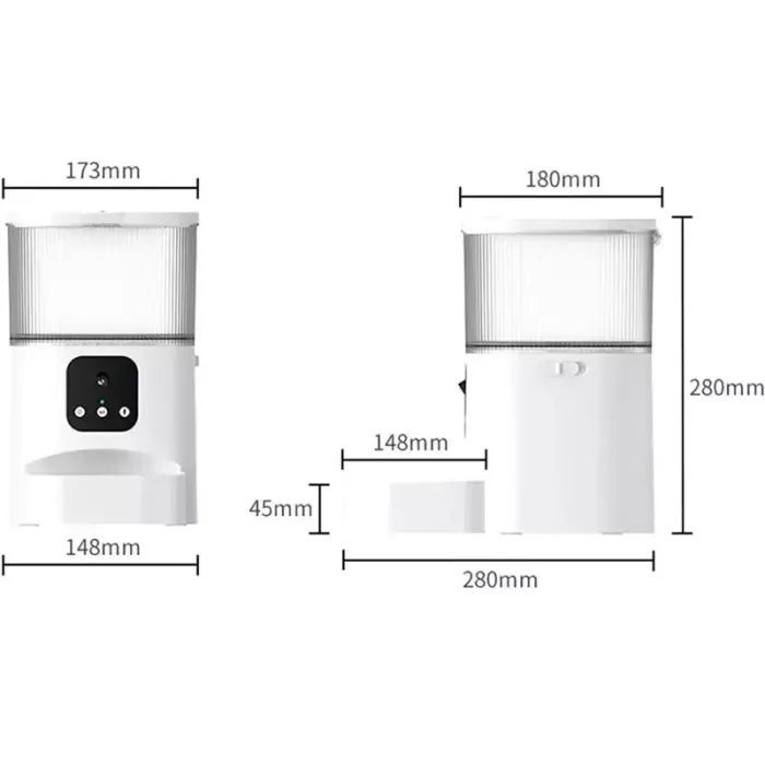 Універсальний посуд для тварин Catmaster Смарт автоматична годівниця Feeder Wifi+Camera (PT08V) зображення 5