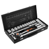 Набір головок Neo Tools 25шт, 1/2", CrV, металевий кейс (10-036)
