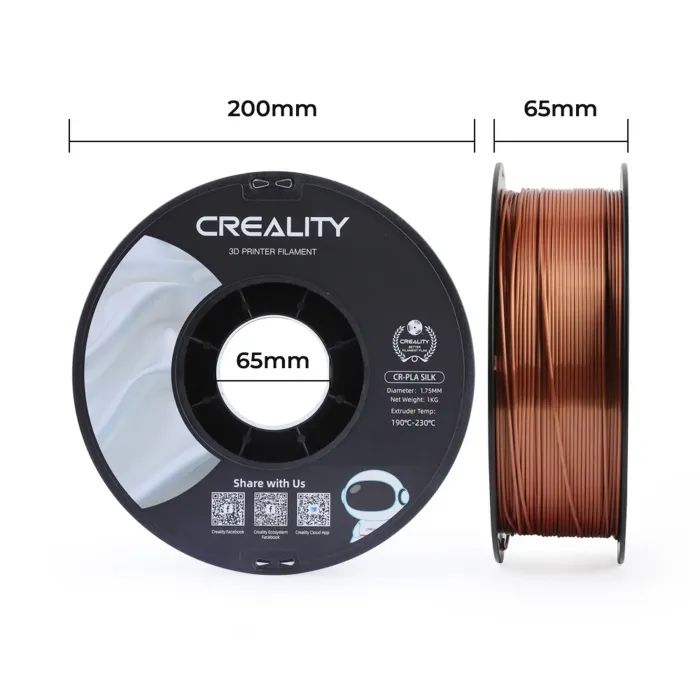 Пластик для 3D-принтера Creality PLA silky shine 1кг, 1.75мм, silver (3301120007) изображение 7