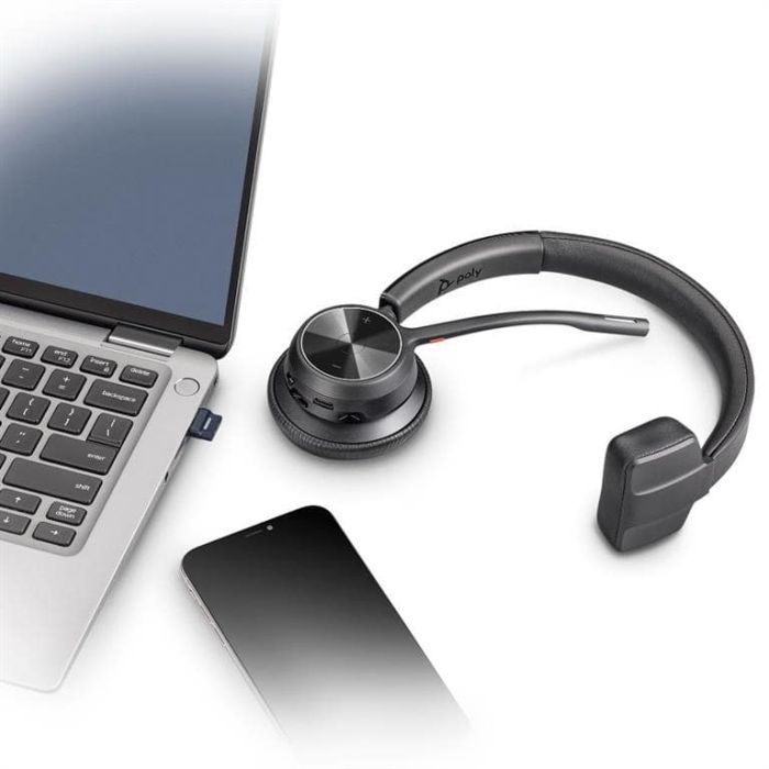 Наушники Poly Voyager 4310-M USB-A/Bluetooth з адаптером BT700 Black (77Y91AA) изображение 4