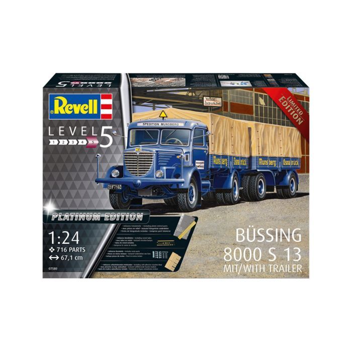Збірна модель Revell Вантажна машина Büssing 8000 S13 з причепом рівень 5 масштаб 1:24 (RVL-07580) зображення 12