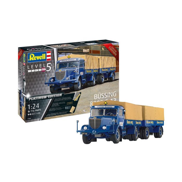 Збірна модель Revell Вантажна машина Büssing 8000 S13 з причепом рівень 5 масштаб 1:24 (RVL-07580)