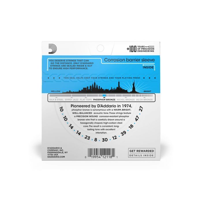 Струны для гитары D'Addario Phosphor Bronze Regular Light 12-String (10-47) (EJ38) изображение 3