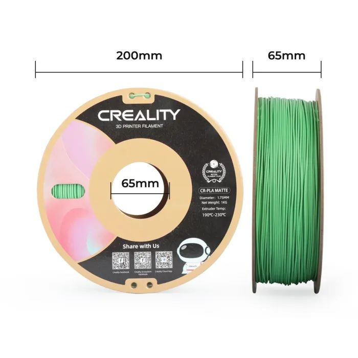 Пластик для 3D-принтера Creality PLA matte 1кг, 1.75мм, black (3301010297) изображение 6