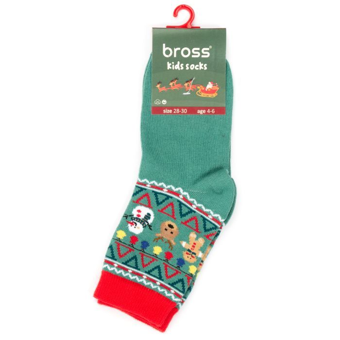 Шкарпетки дитячі Bross новорічні (10969-1-2-green) зображення 2