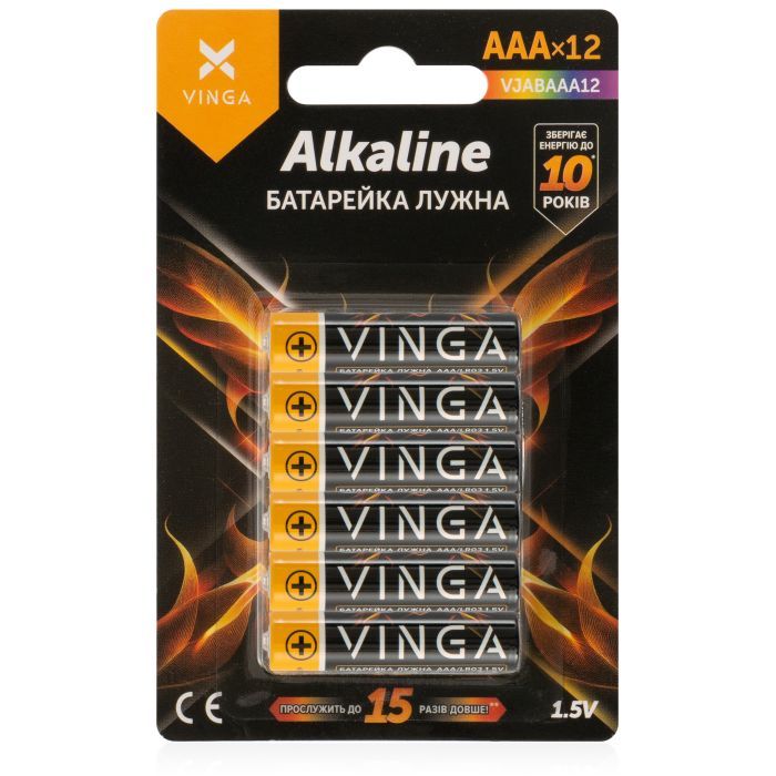 Батарейка AAA LR03 Alkaline 2pcs Blister Vinga (VJABAAA2)