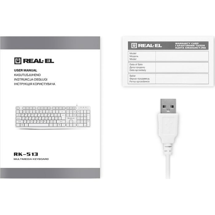 Клавиатура REAL-EL RK-513 USB White (EL123100047) изображение 7