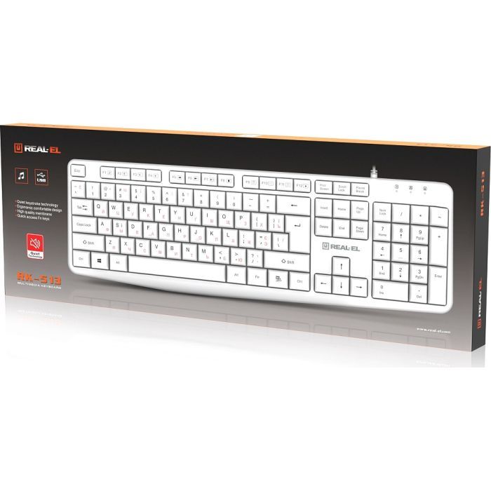 Клавиатура REAL-EL RK-513 USB White (EL123100047) изображение 8