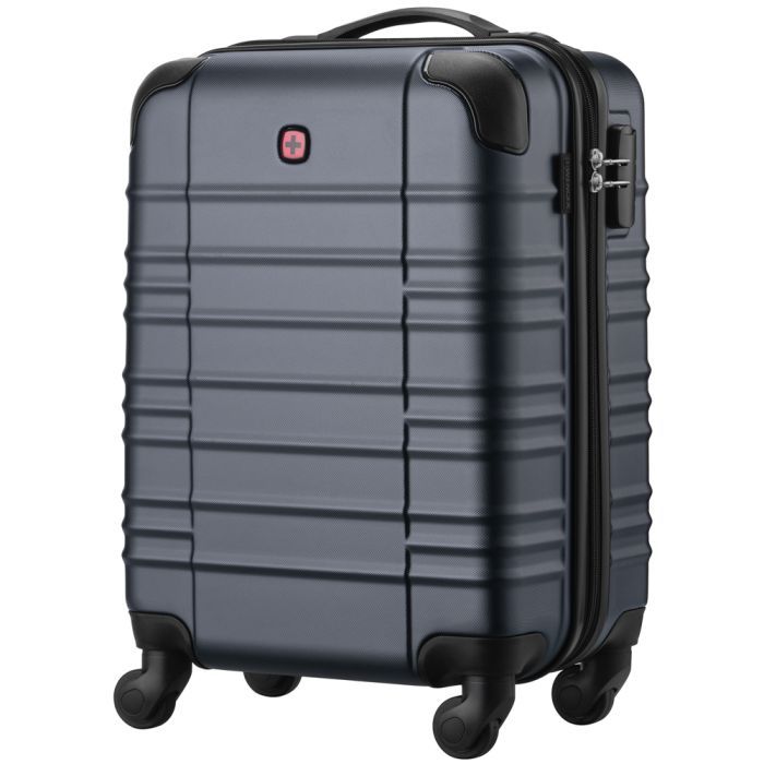 Чемодан Wenger Amplar, мала, пластик, 4 колеса, чорна (653143) изображение 2