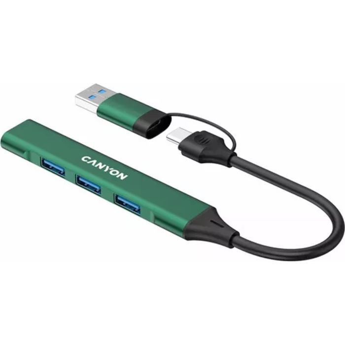 Концентратор Canyon hub DS-02 4in1 USB-A/C Green (CNS-TDS02GR) зображення 2
