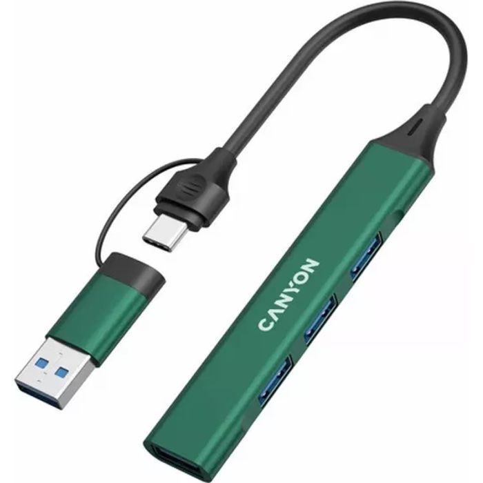 Концентратор Canyon hub DS-02 4in1 USB-A/C Green (CNS-TDS02GR) зображення 5