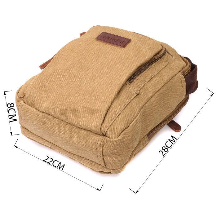 Сумка Vintage Вертикальна з текстилю Пісочна (22239) зображення 3