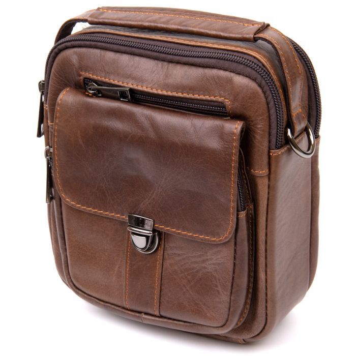 Сумка Vintage На два отделения Коричневая (20396)
