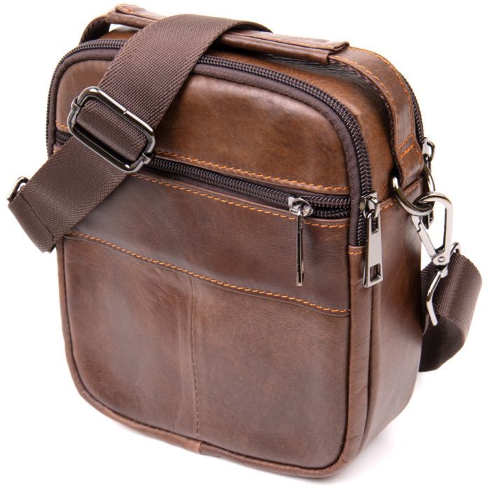 Сумка Vintage На два отделения Коричневая (20396) изображение 2