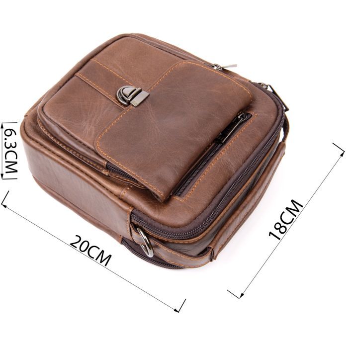 Сумка Vintage На два отделения Коричневая (20396) изображение 3