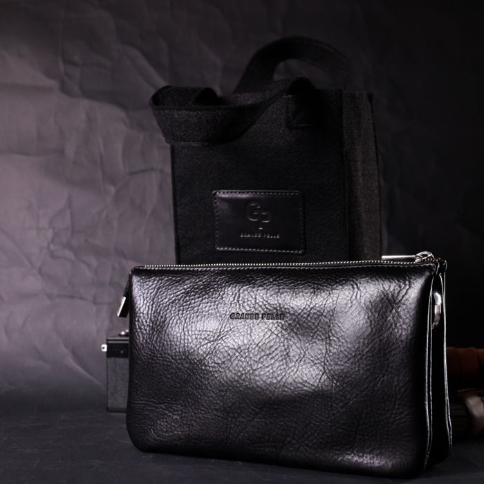 Сумка Grande Pelle Из натуральной кожи Черная (11658) изображение 9