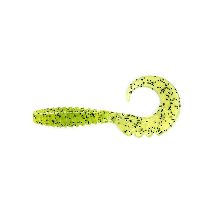 Силикон рыболовный FishUP Fancy Grub 1" 055 - Chartreuse/Black (12шт/уп) (1862.02.28)
