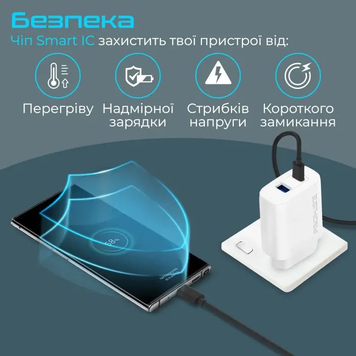 Зарядний пристрій Promate biplug-2.white зображення 5