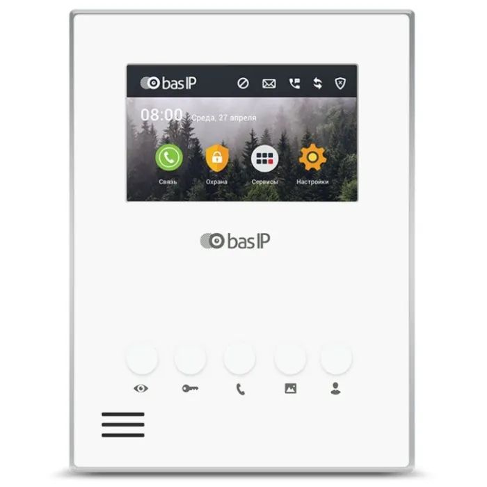 Видеодомофон Bas-IP AU-04LAF/W white
