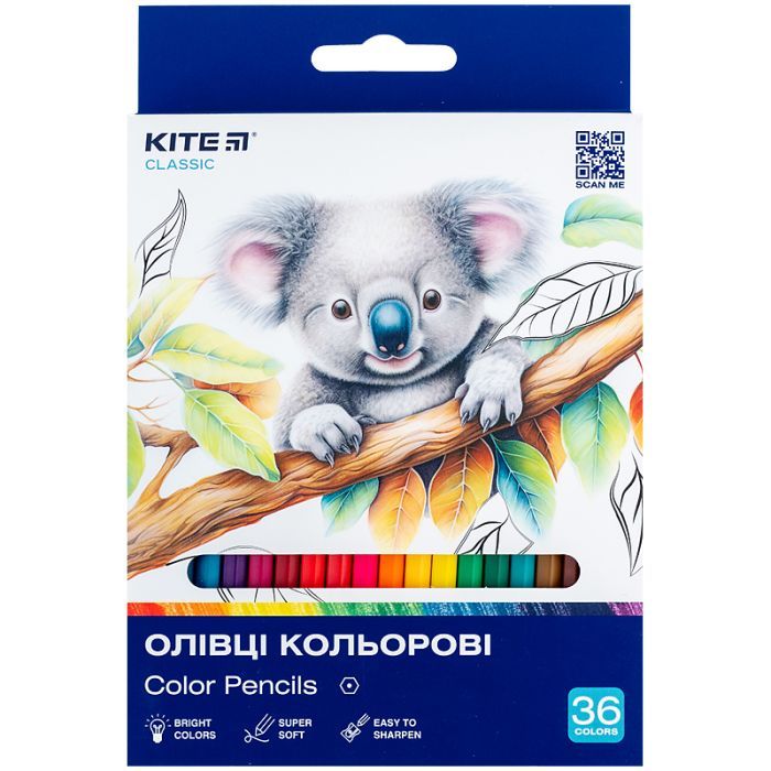 Карандаши цветные Kite Classic 12 кольорів (K-051)