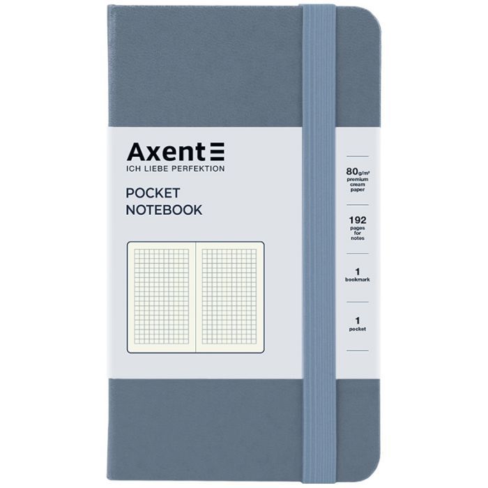 Книга записная Axent Partner 95x140 мм, 96 листов, клетка, серая (8301-62-A)