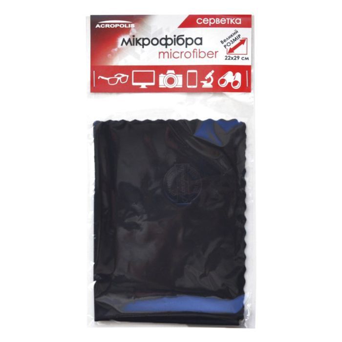 Салфетки Acropolis A-90/12 microfiber 29*22см black, поштучно (A90-12BK) изображение 2