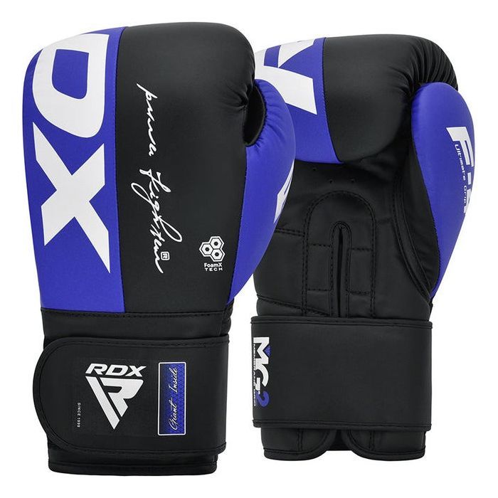 Боксерские перчатки RDX F4 Boxing Sparring Gloves Hook & Loop Blue/Black 10 унцій (BGR-F4U-10OZ) изображение 2