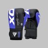 Боксерские перчатки RDX F4 Boxing Sparring Gloves Hook & Loop Blue/Black 16 унцій (BGR-F4U-16OZ) изображение 6