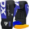 Боксерские перчатки RDX F4 Boxing Sparring Gloves Hook & Loop Blue/Black 16 унцій (BGR-F4U-16OZ)